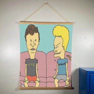 Beavis And Butthead Canvas Wooden Gold Hanger